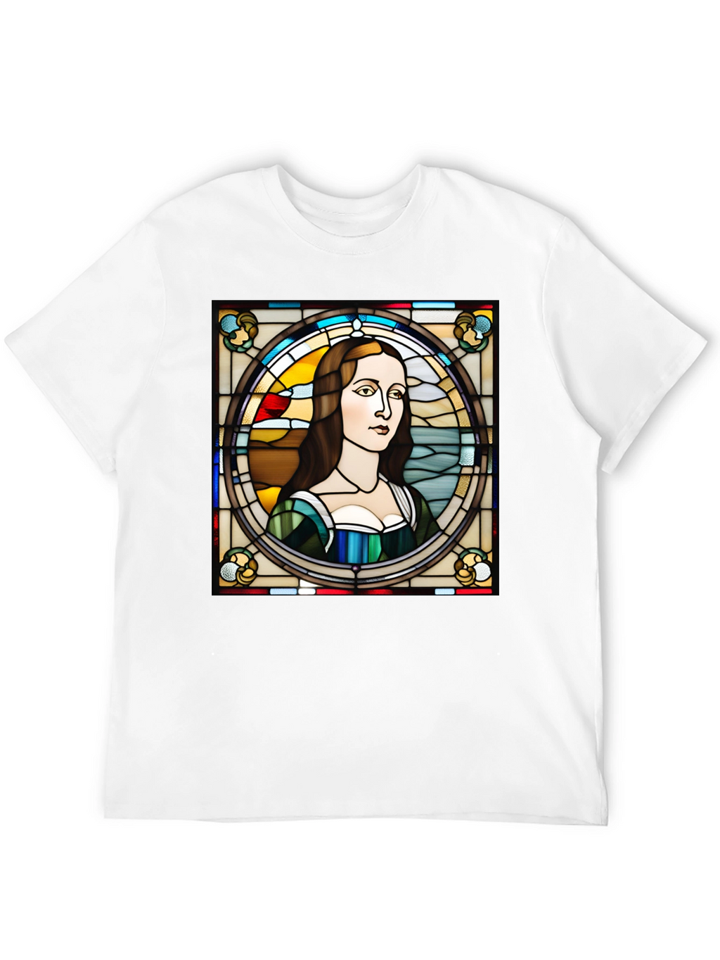 Stained Glass Mona Lisa Graphic Tee