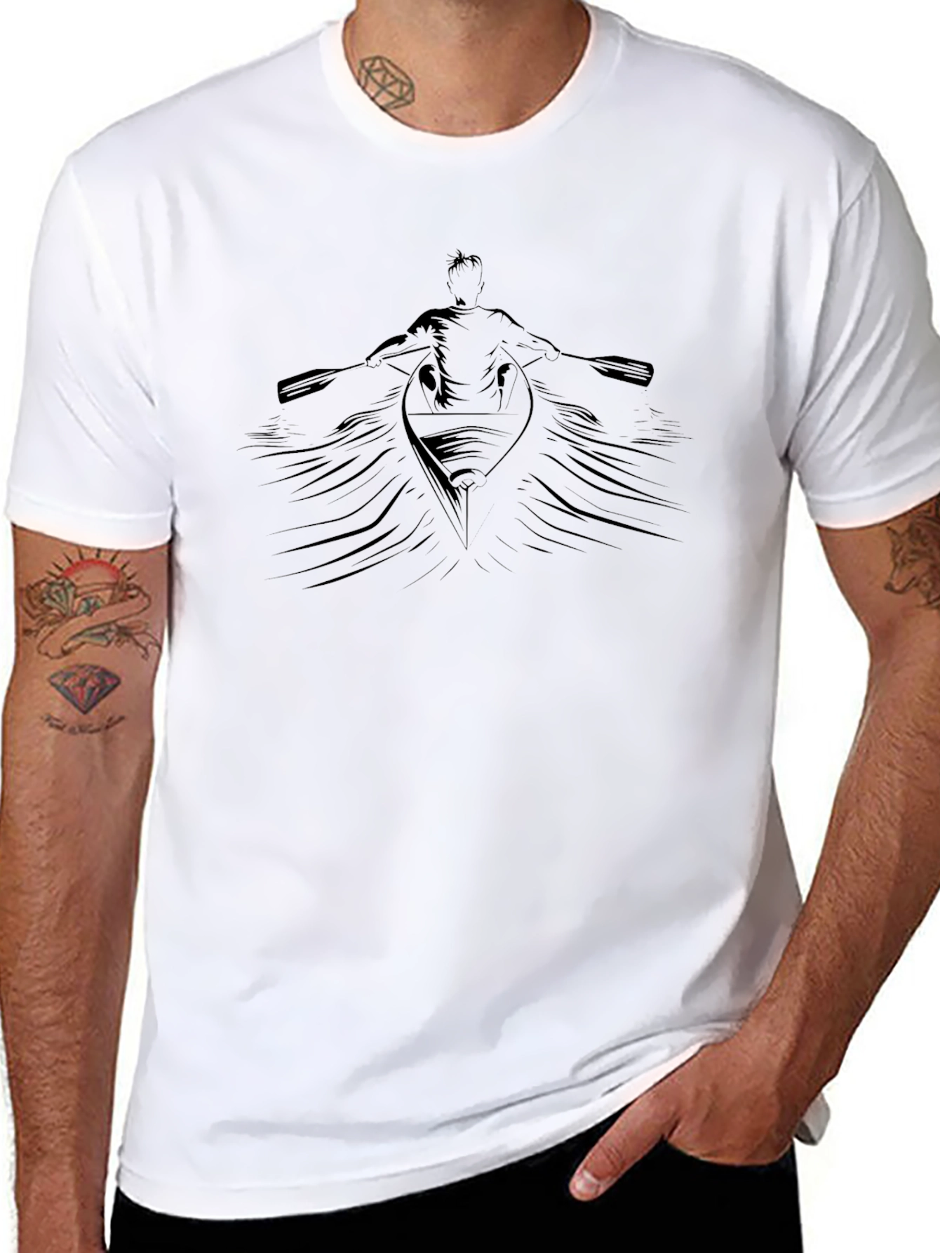 Rowing Graphic Black Tee