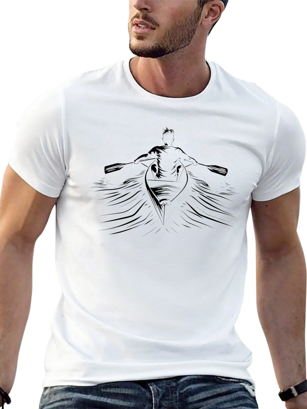 Rowing Graphic Black Tee