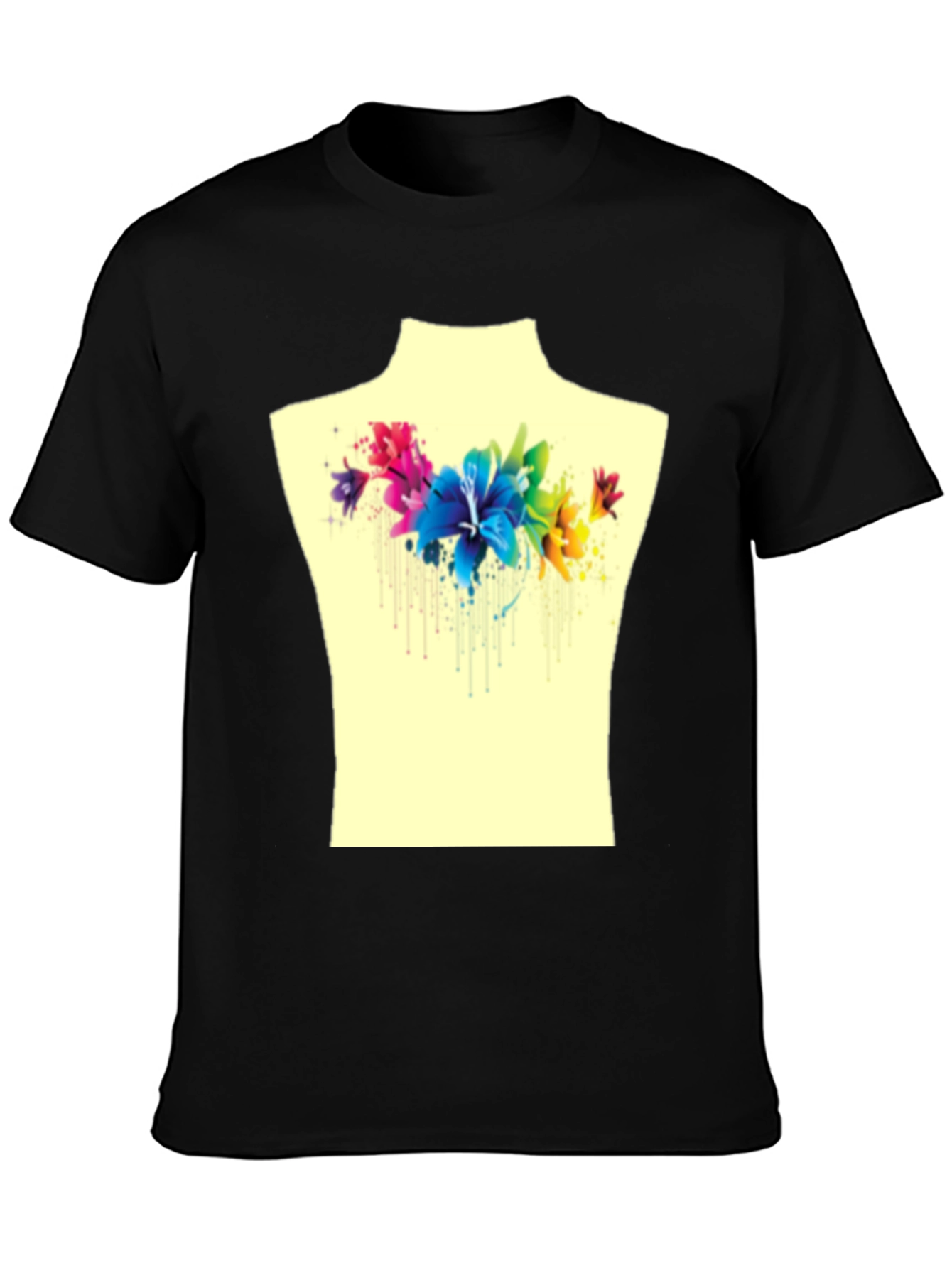 Floral Watercolor Graphic Tee - Stylish Mens T-Shirt