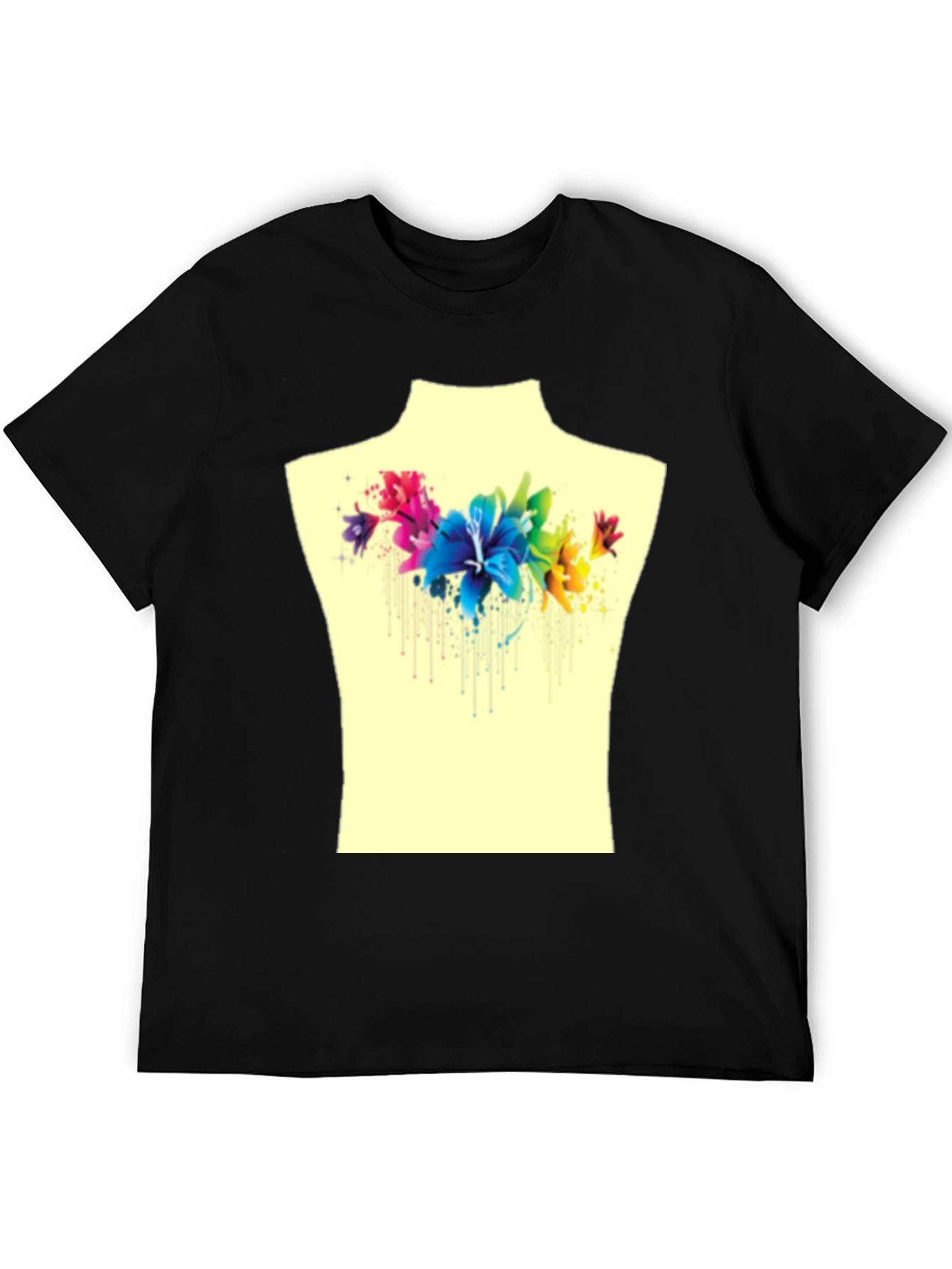 Floral Watercolor Graphic Tee - Stylish Mens T-Shirt