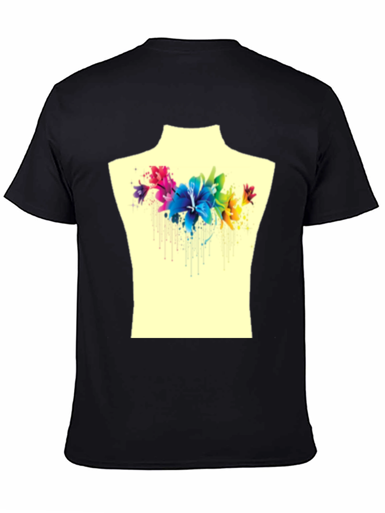 Floral Watercolor Graphic Tee - Stylish Mens T-Shirt