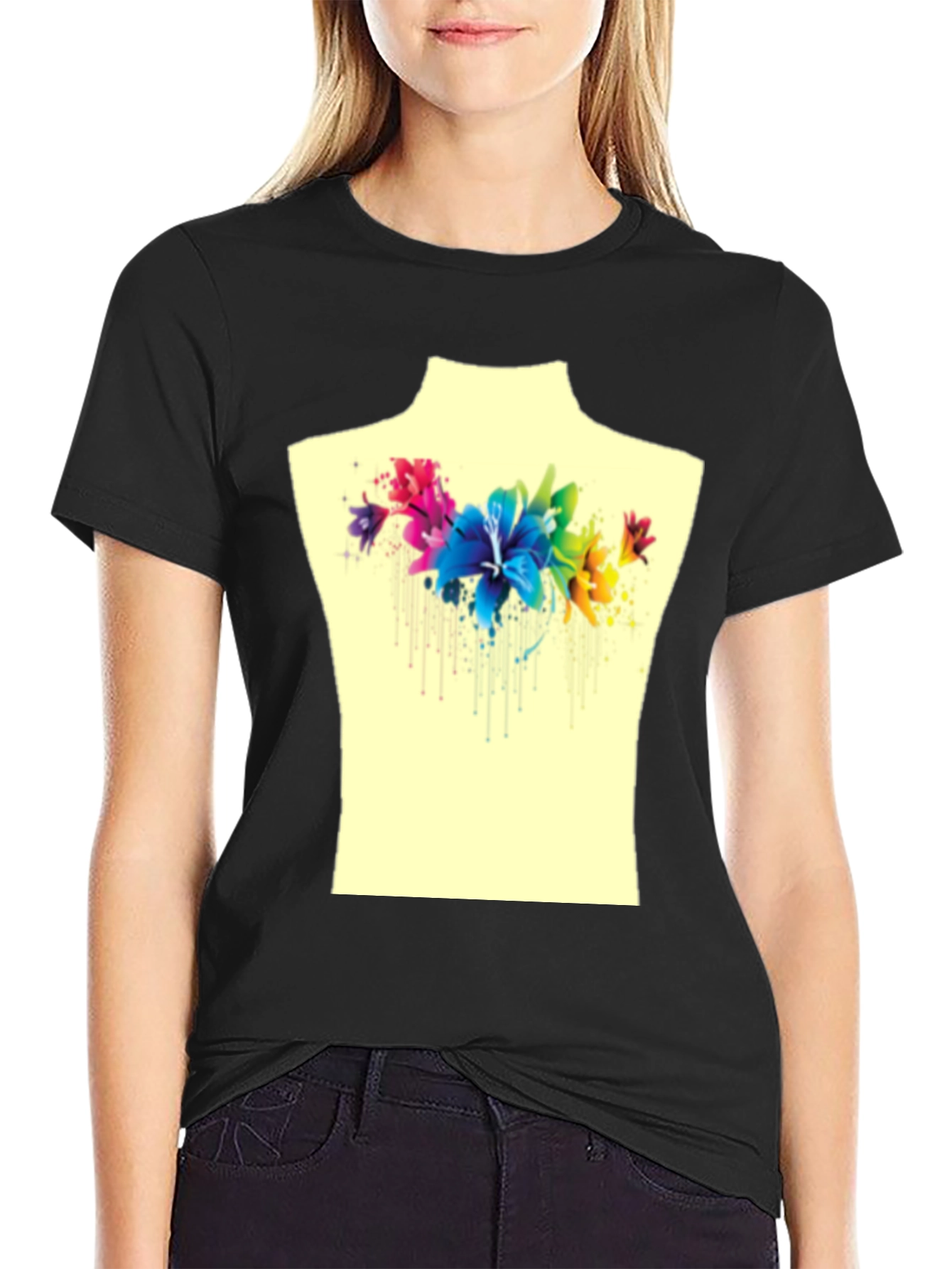Floral Watercolor Graphic Tee - Stylish Mens T-Shirt