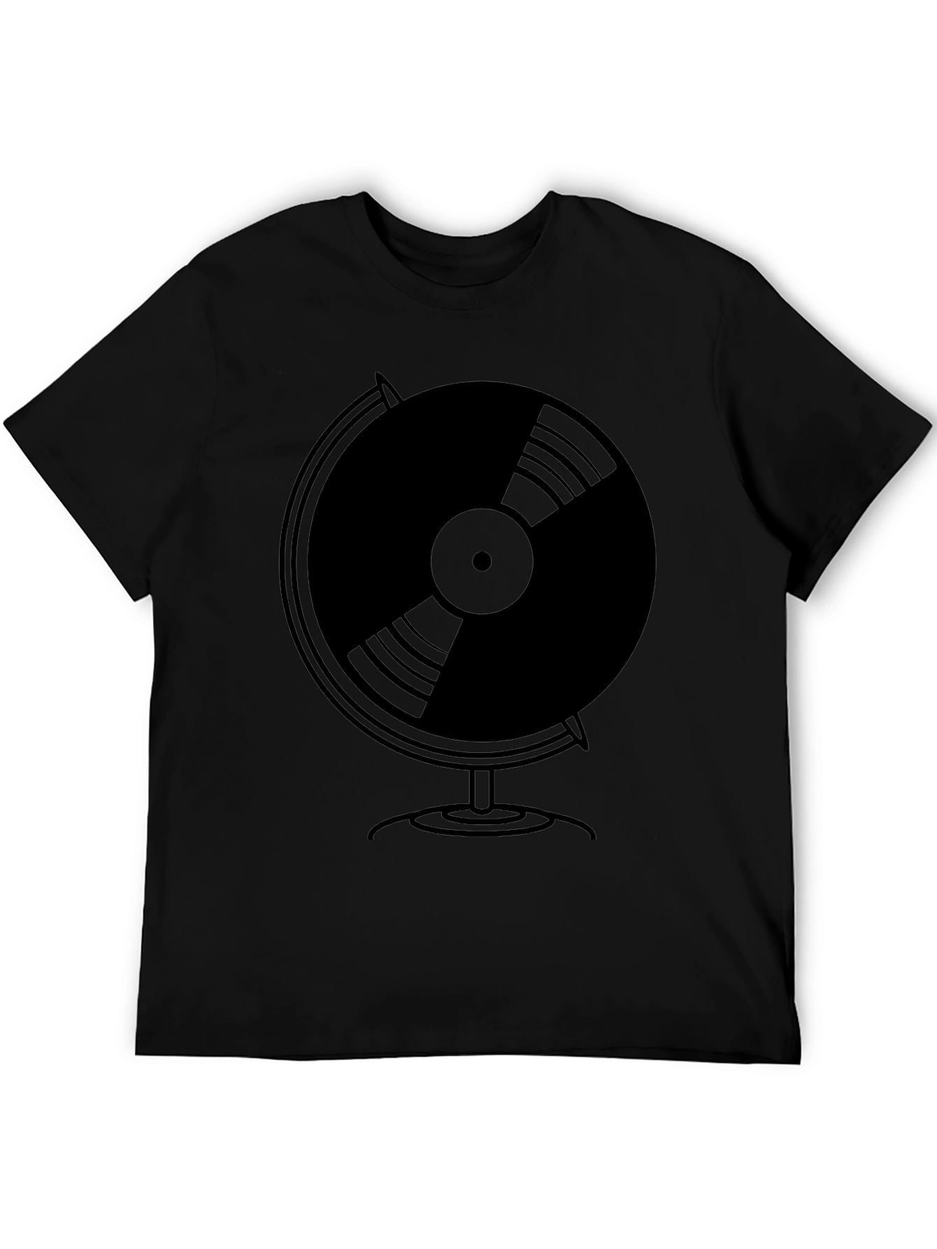 Vinyl Globe Graphic Tee - Black T-Shirt