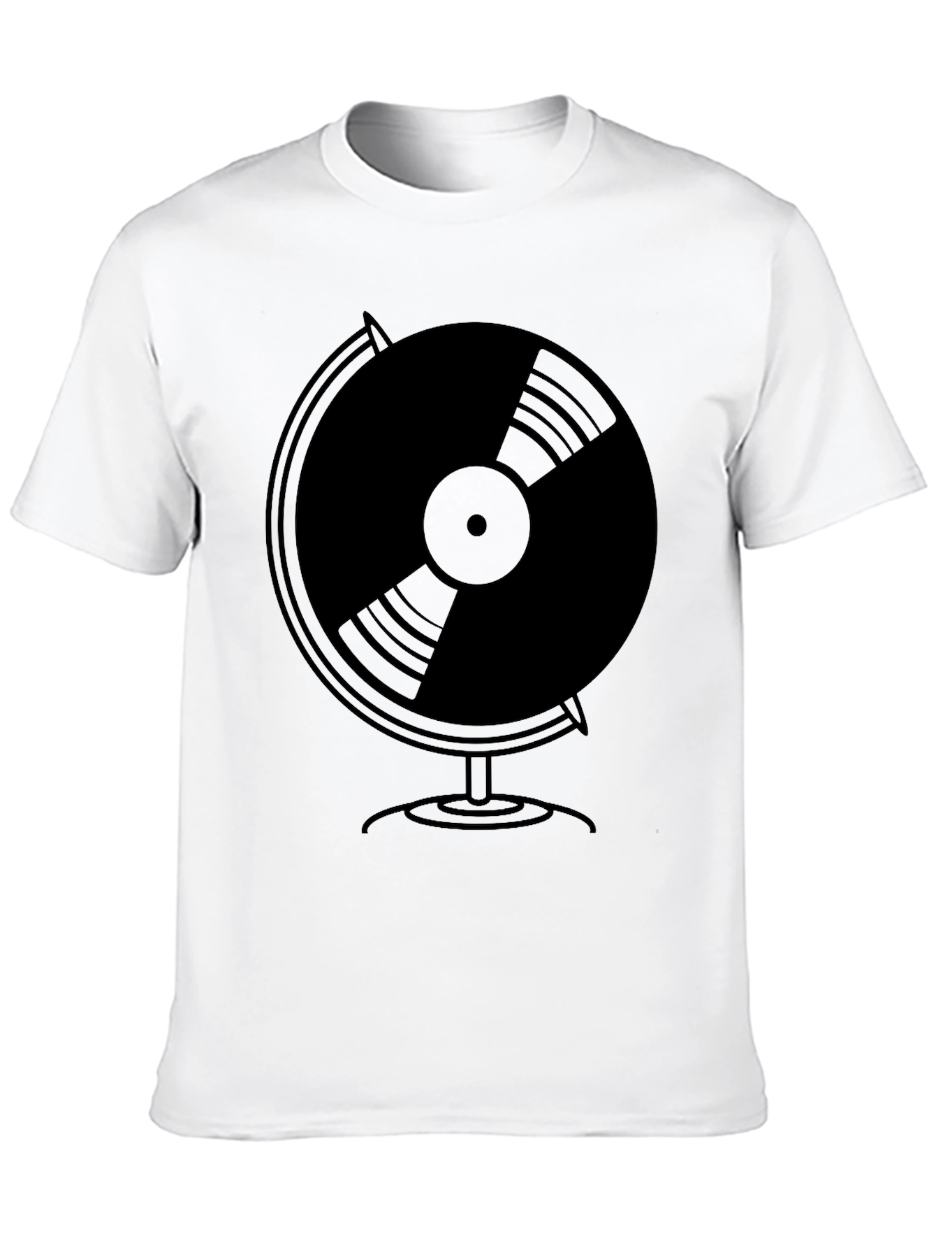 Vinyl Globe Graphic Tee - Black T-Shirt