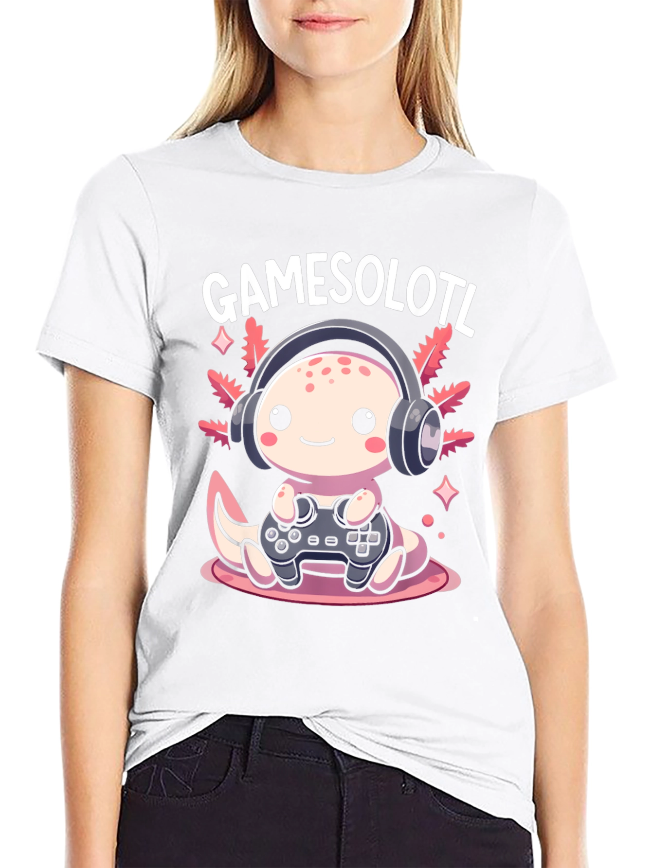 Gamesolotl Graphic Tee - Gamer Axolotl T-Shirt