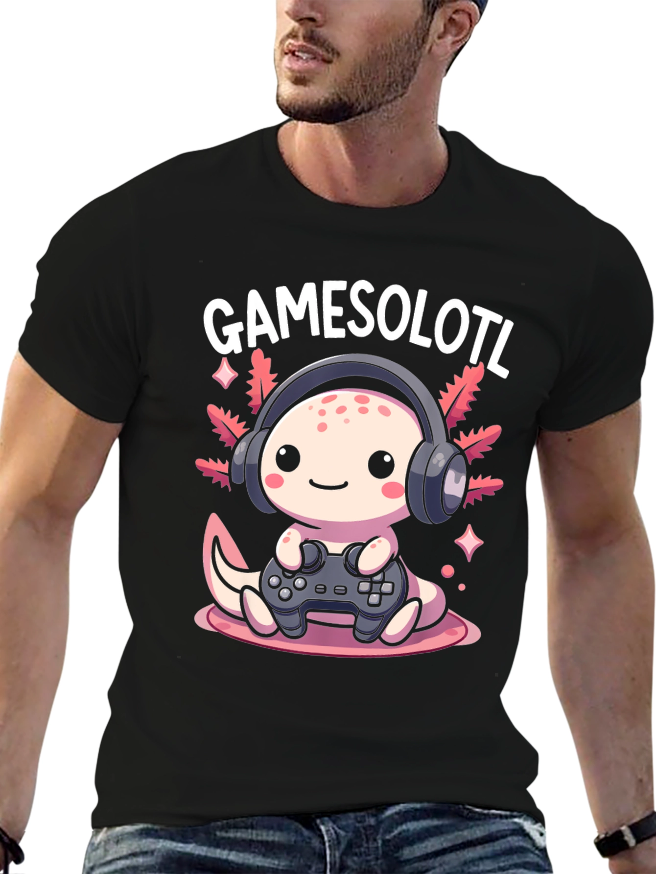 Gamesolotl Graphic Tee - Gamer Axolotl T-Shirt