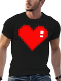Pixel Heart Black T-Shirt - Gamer Style
