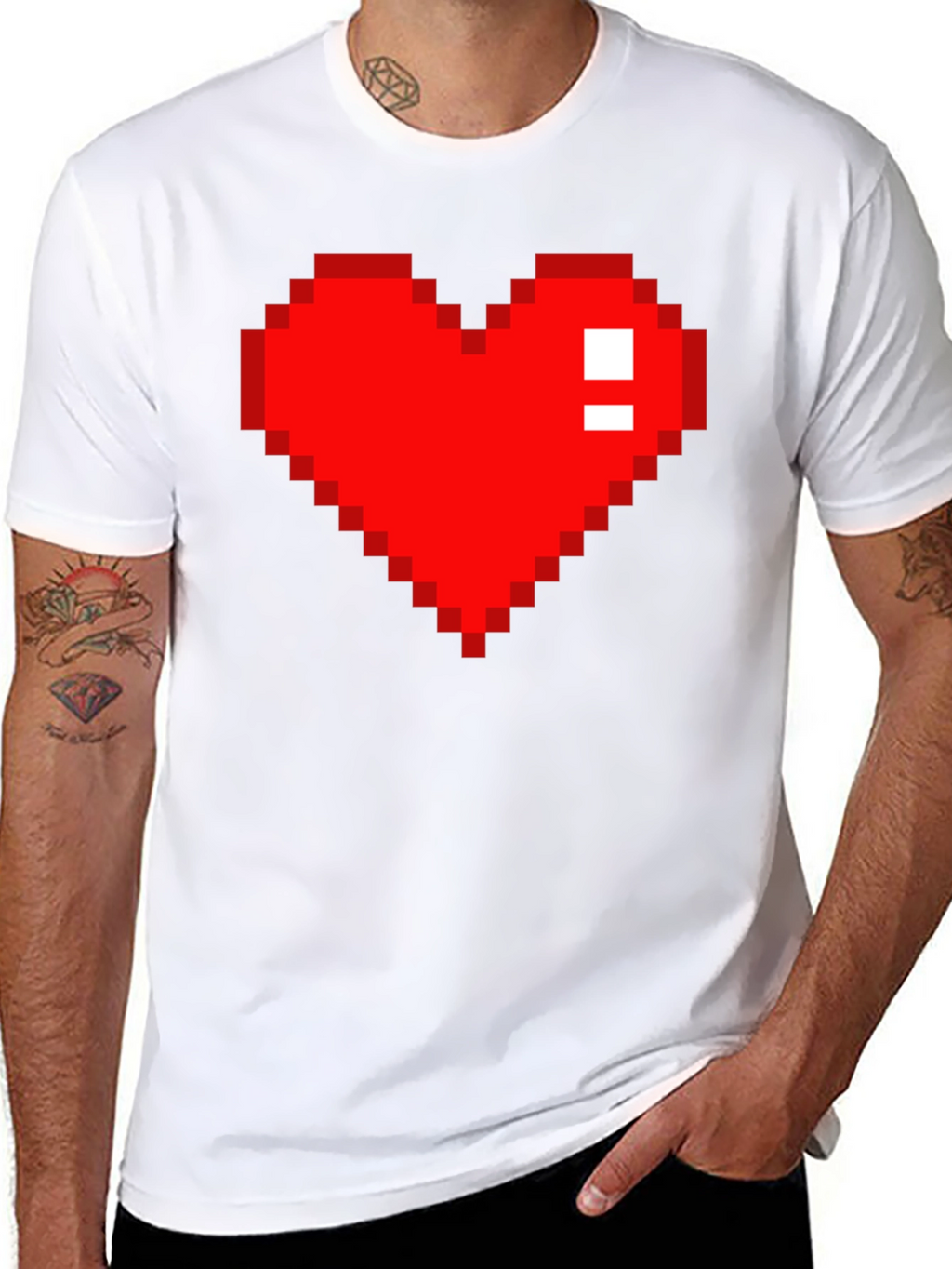 Pixel Heart Black T-Shirt - Gamer Style