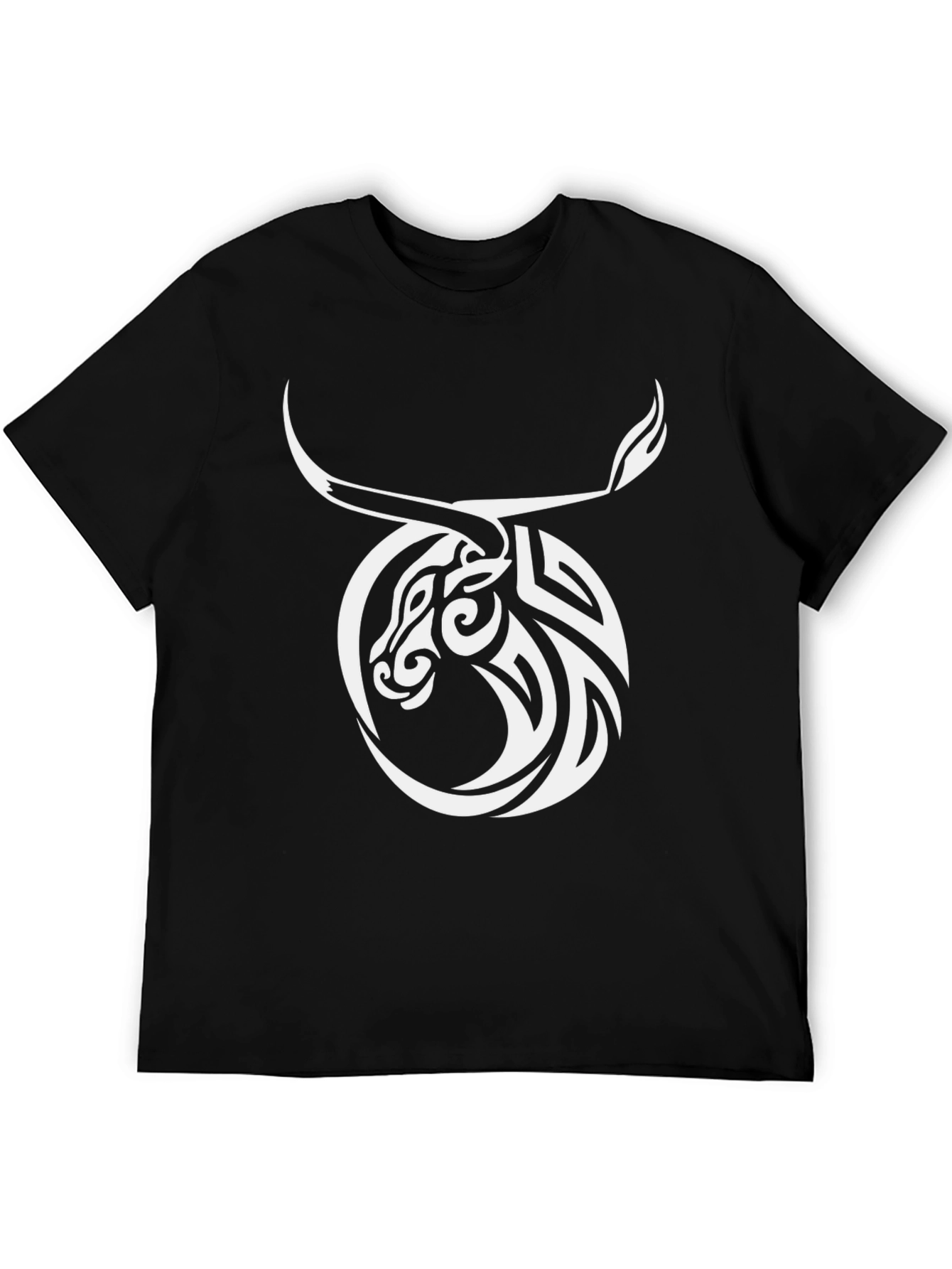 Taurus Zodiac Graphic Tee - Black Cotton T-Shirt