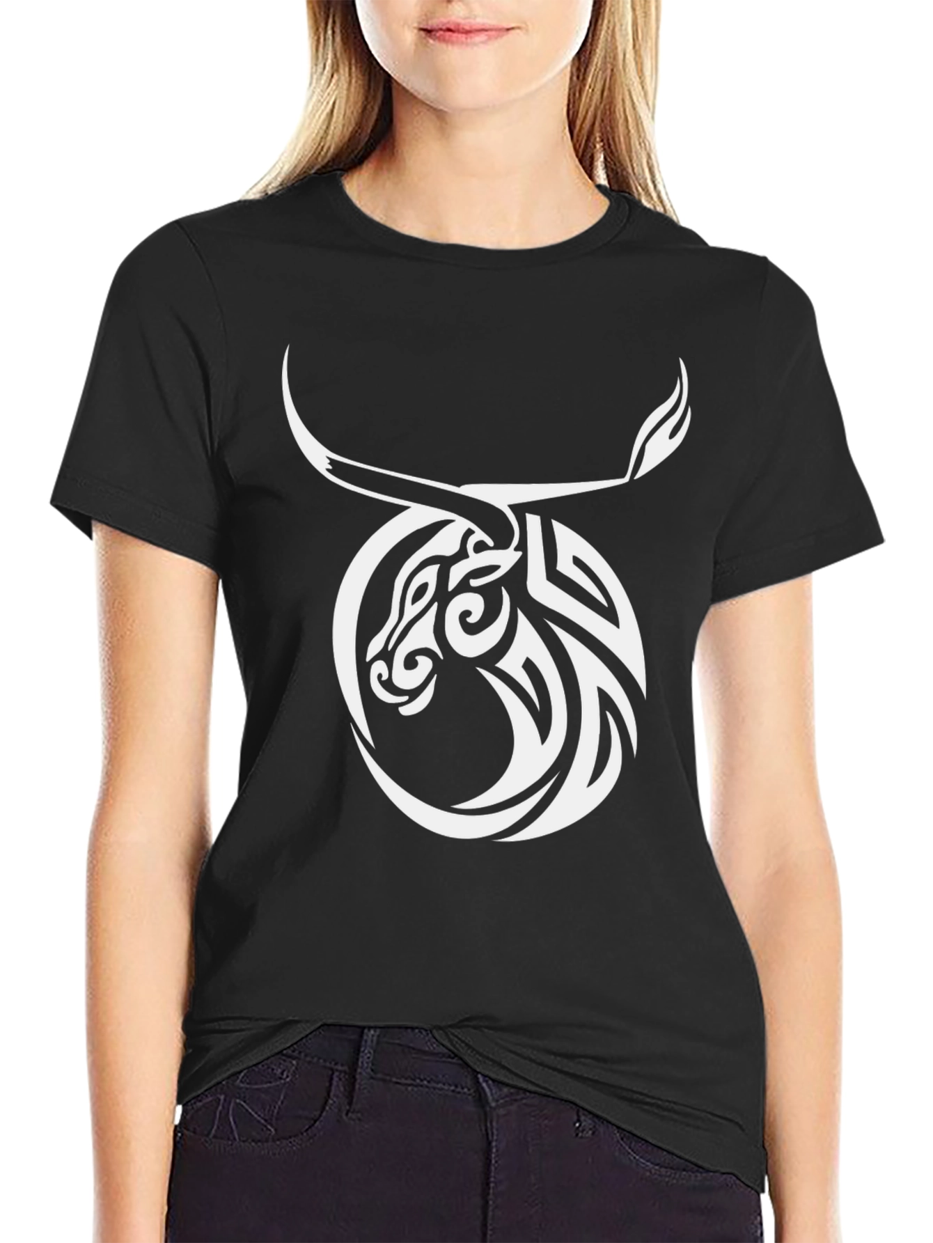 Taurus Zodiac Graphic Tee - Black Cotton T-Shirt