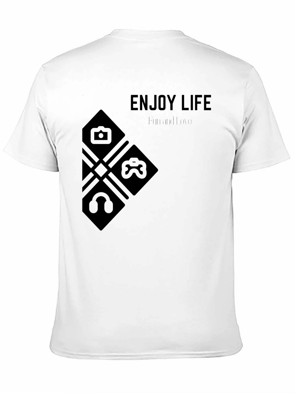 Enjoy Life Black T-Shirt with Modern Design