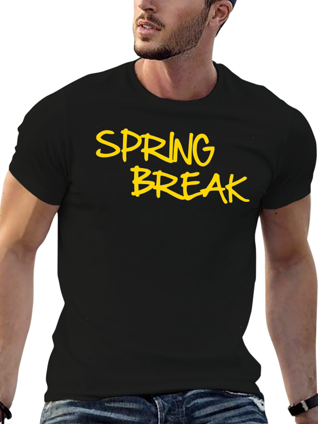Spring Break Black T-Shirt - Casual Holiday Style