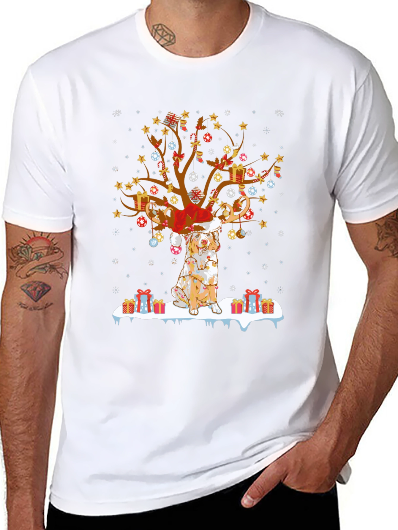 Festive Dog Christmas Tree Tee