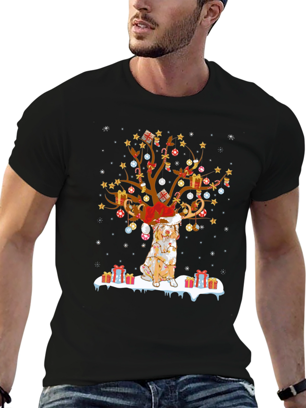 Festive Dog Christmas Tree Tee