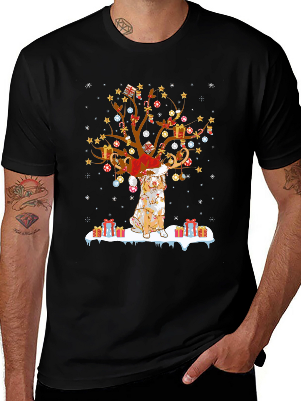 Festive Dog Christmas Tree Tee