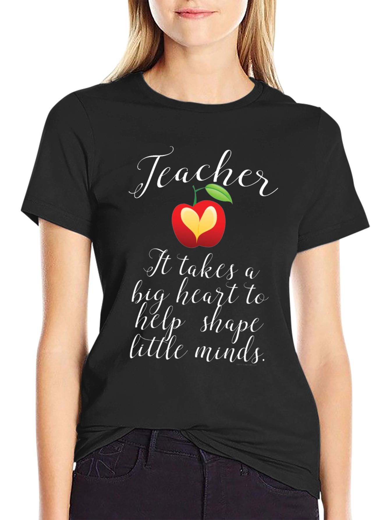 Teacher Heart Apple Graphic T-Shirt