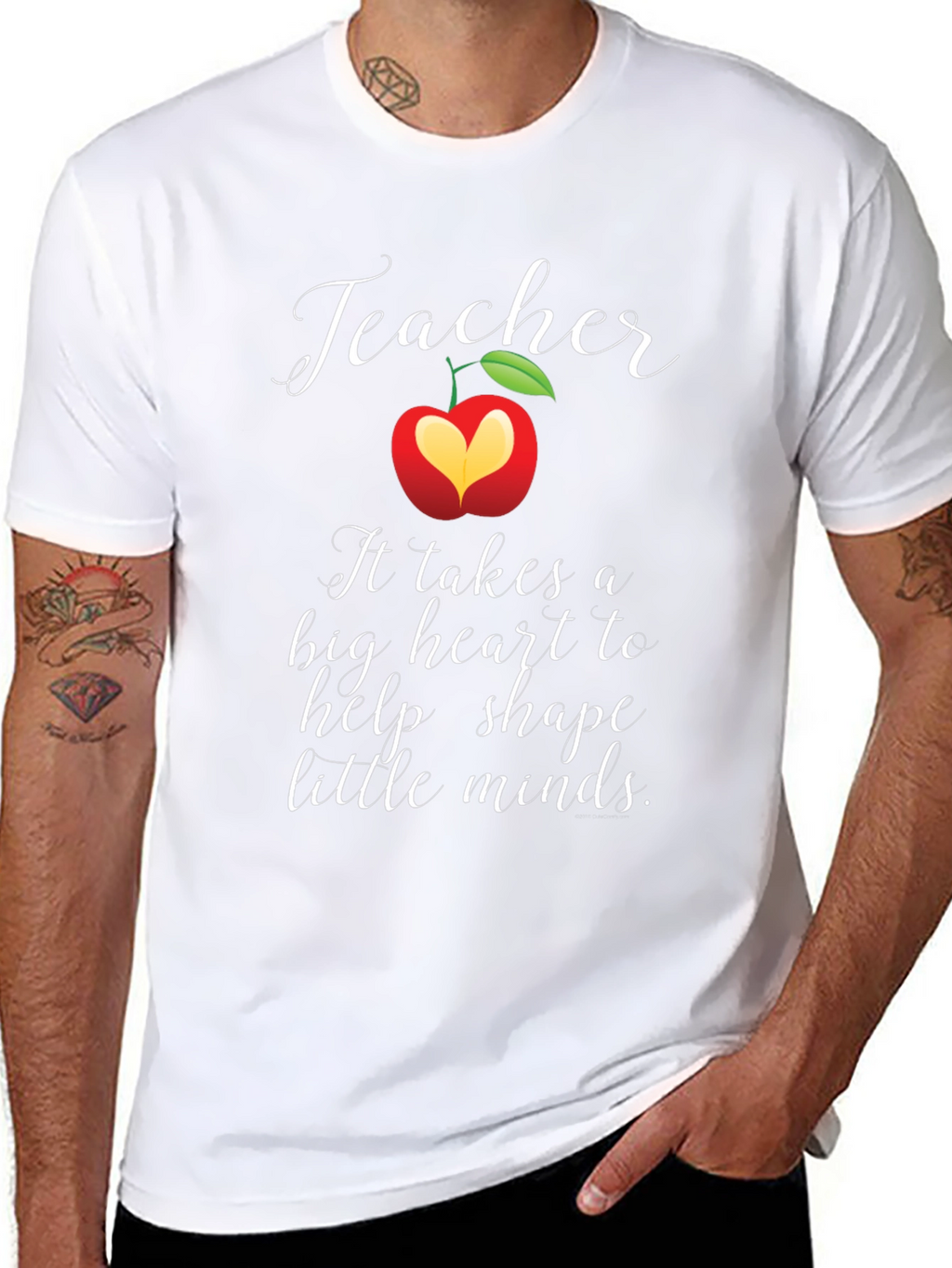 Teacher Heart Apple Graphic T-Shirt
