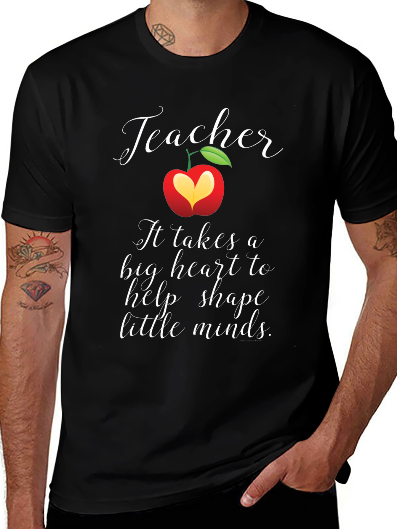 Teacher Heart Apple Graphic T-Shirt
