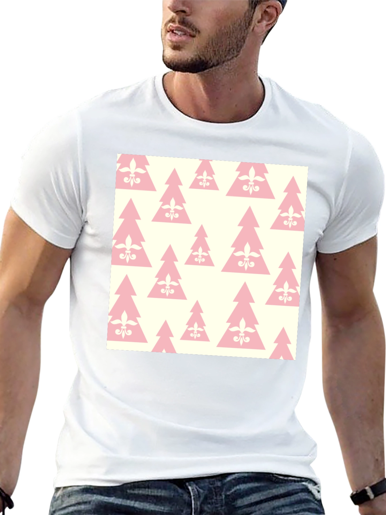 Fleur-de-lis Christmas Tree Pattern T-Shirt