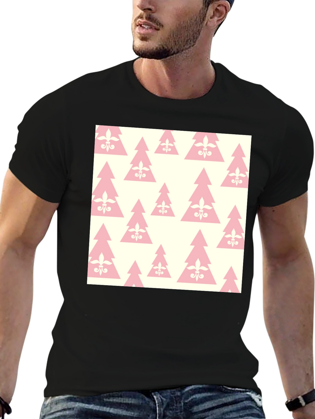 Fleur-de-lis Christmas Tree Pattern T-Shirt