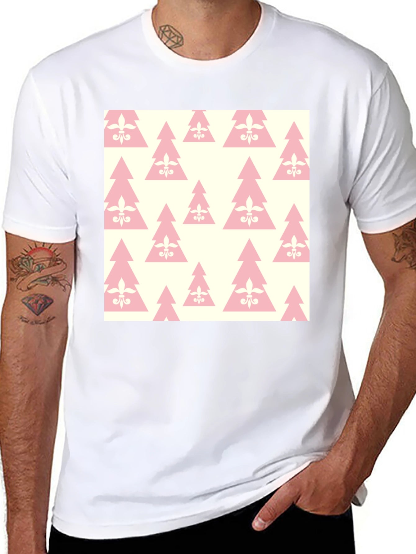 Fleur-de-lis Christmas Tree Pattern T-Shirt