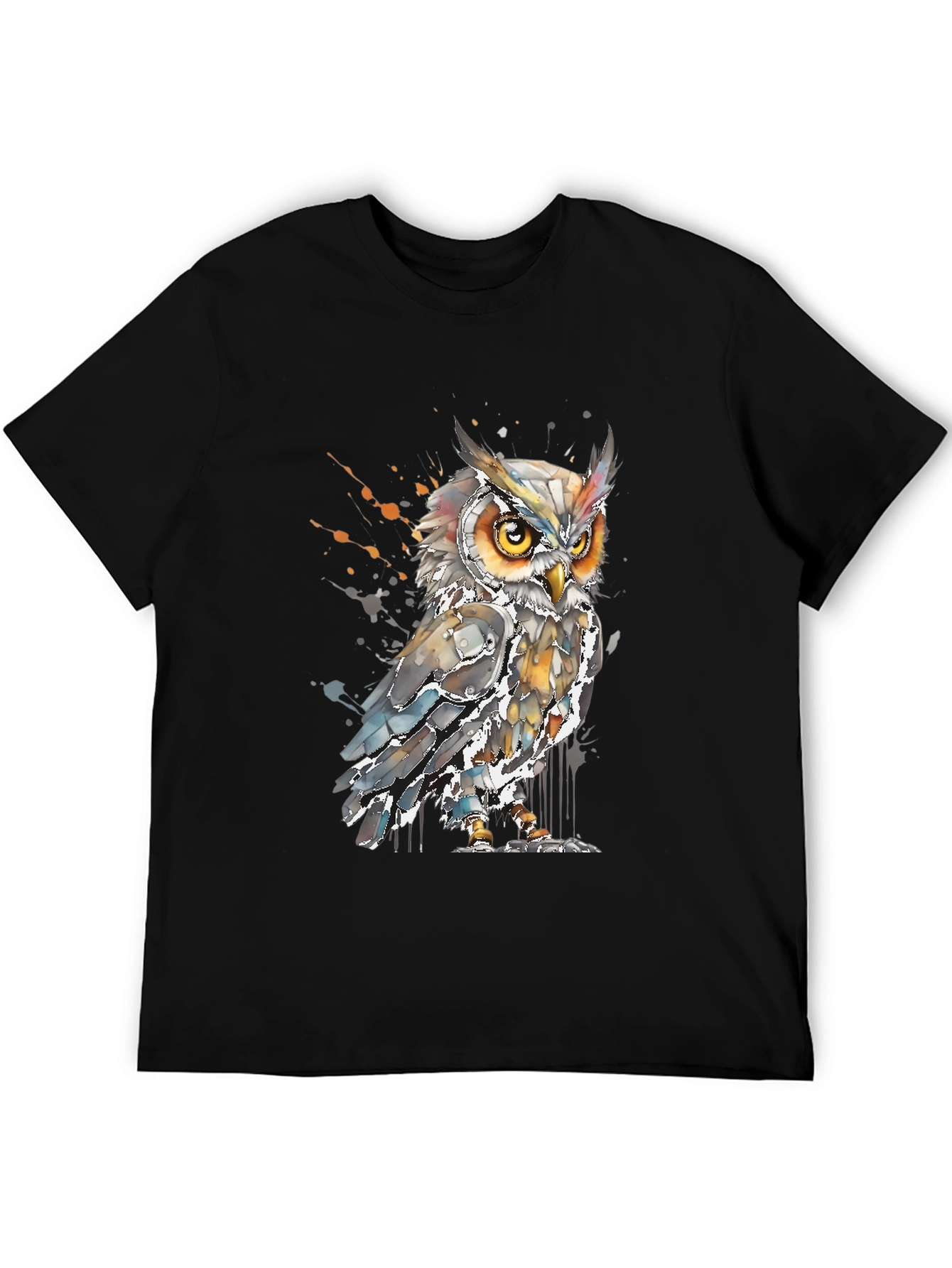 Owl Watercolor Graphic Tee - Trendy Bird Lovers Shirt