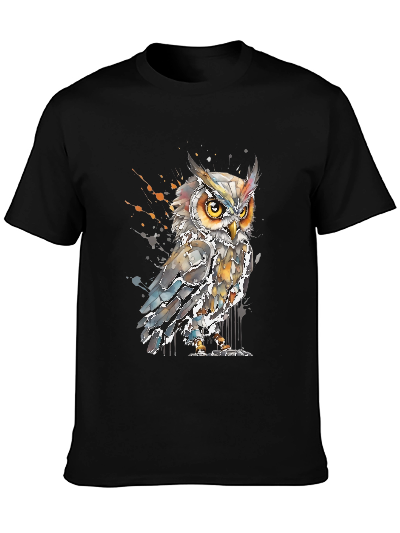 Owl Watercolor Graphic Tee - Trendy Bird Lovers Shirt