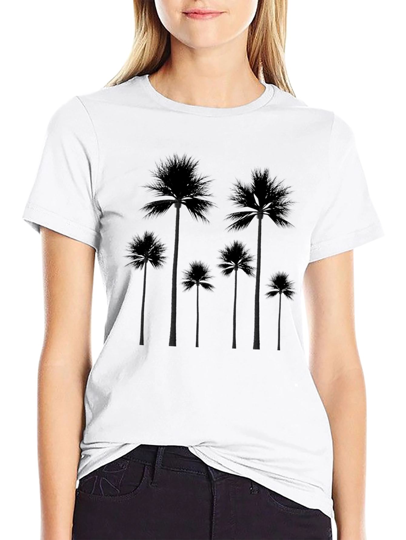 Palm Tree Silhouette Black T-Shirt