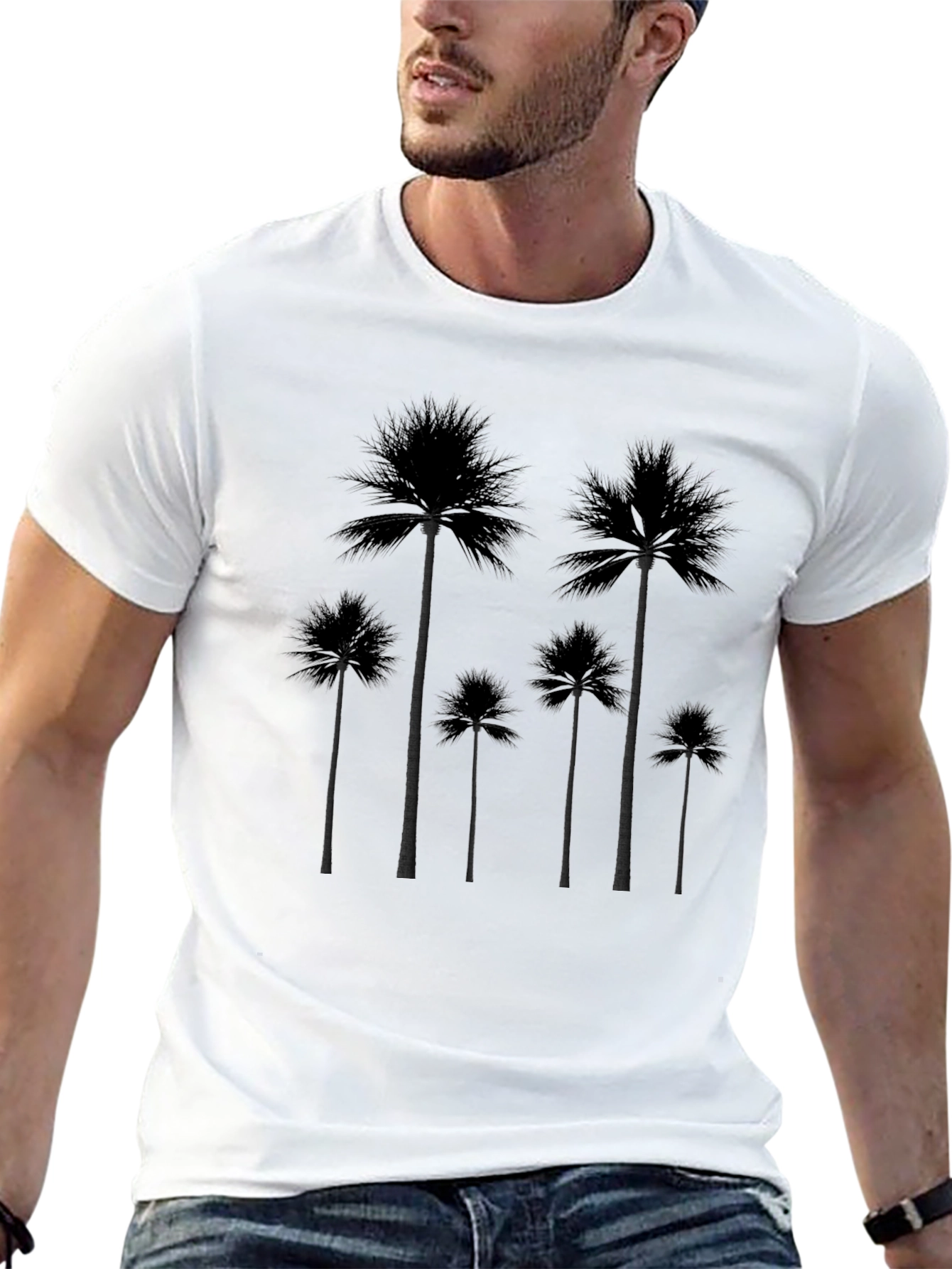 Palm Tree Silhouette Black T-Shirt