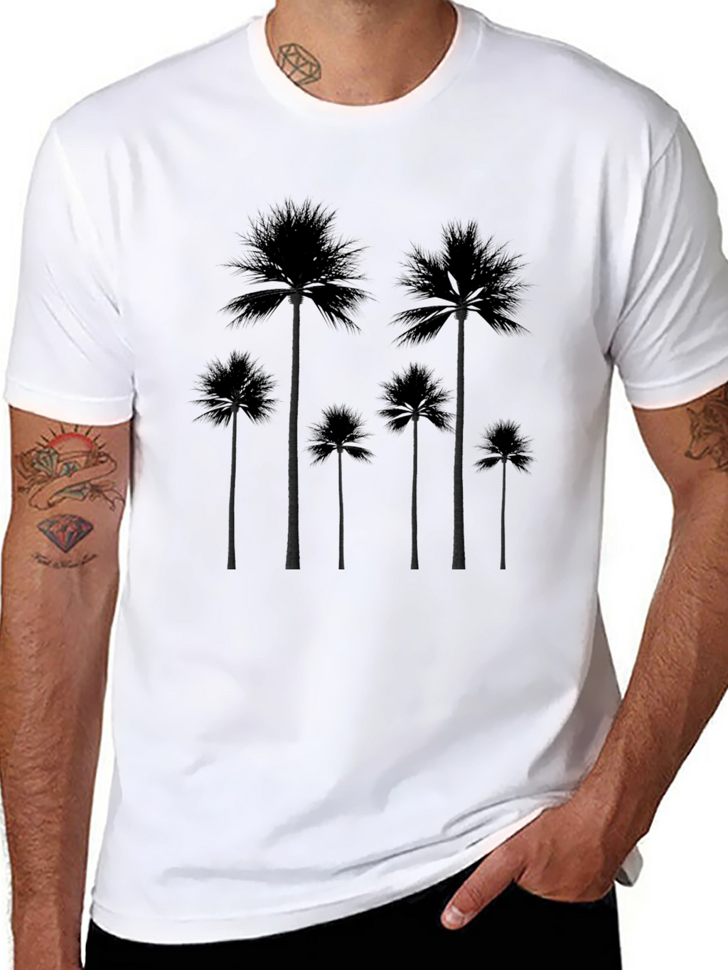 Palm Tree Silhouette Black T-Shirt