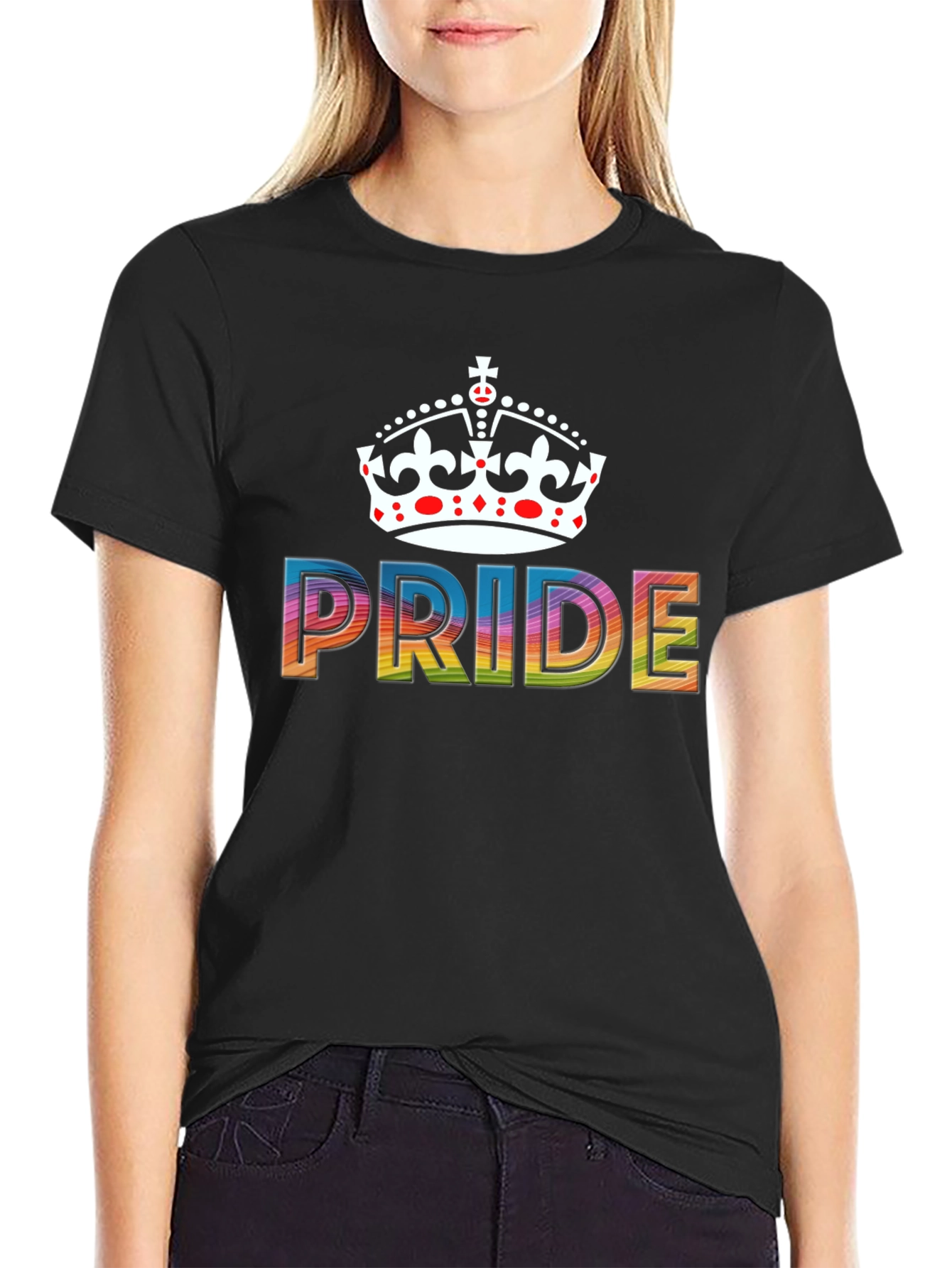 Pride Crown T-Shirt - Rainbow LGBTQ+ Support