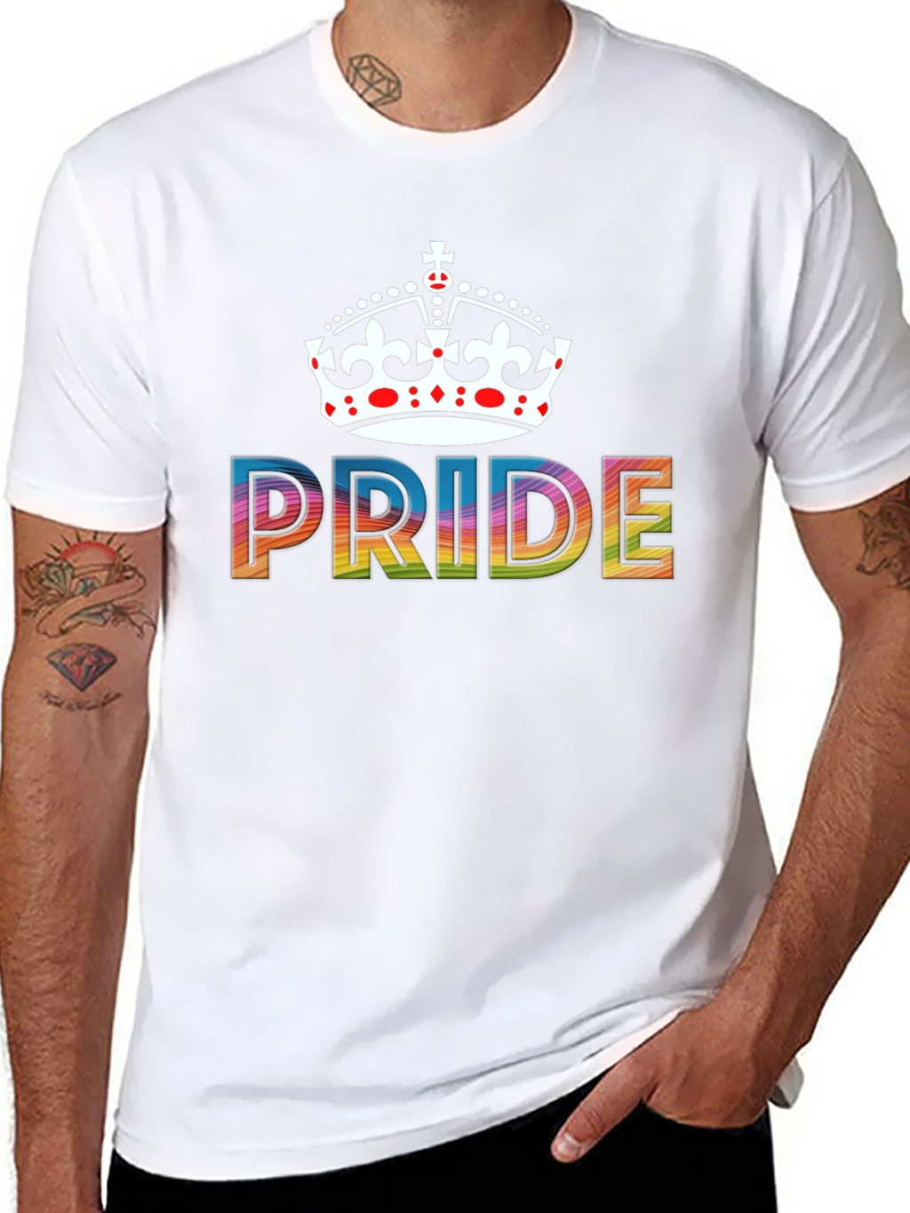 Pride Crown T-Shirt - Rainbow LGBTQ+ Support