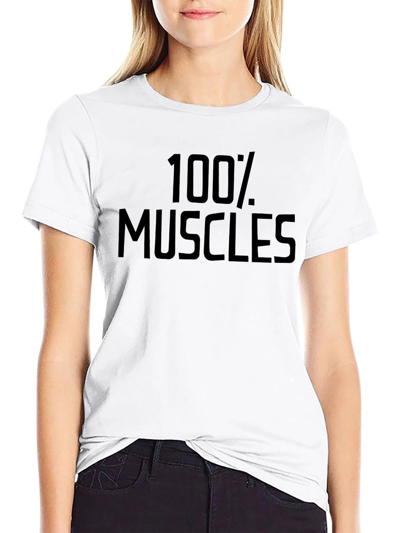 100% Muscles Graphic Tee - Black Gym Shirt