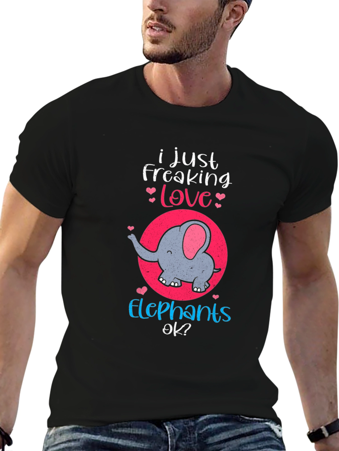 Elephant Lover T-Shirt - Freaking Love Elephants Tee