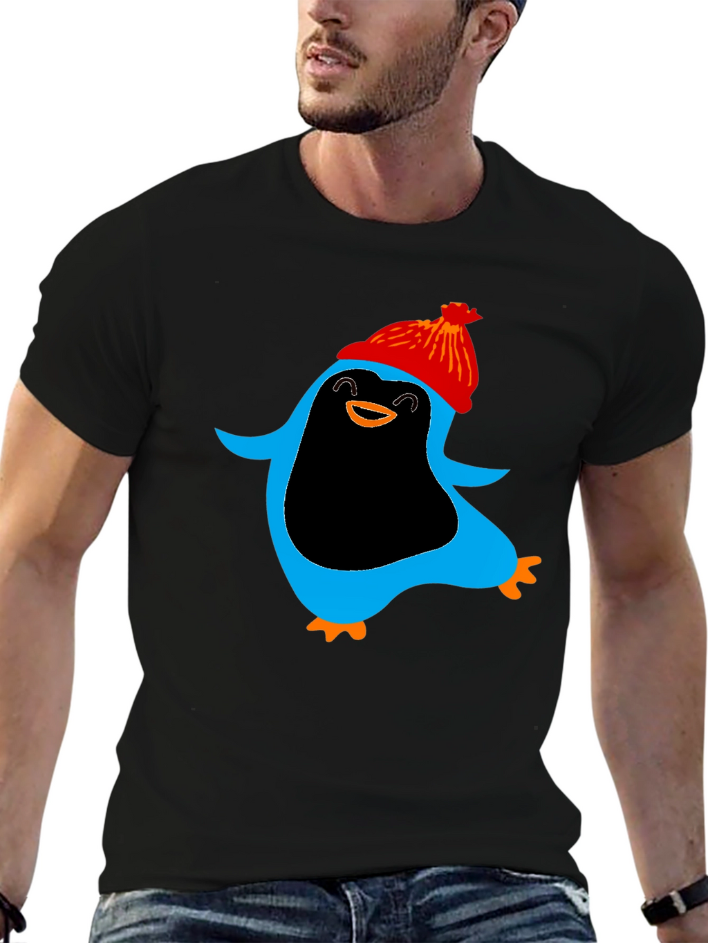 Penguin Graphic Black T-Shirt