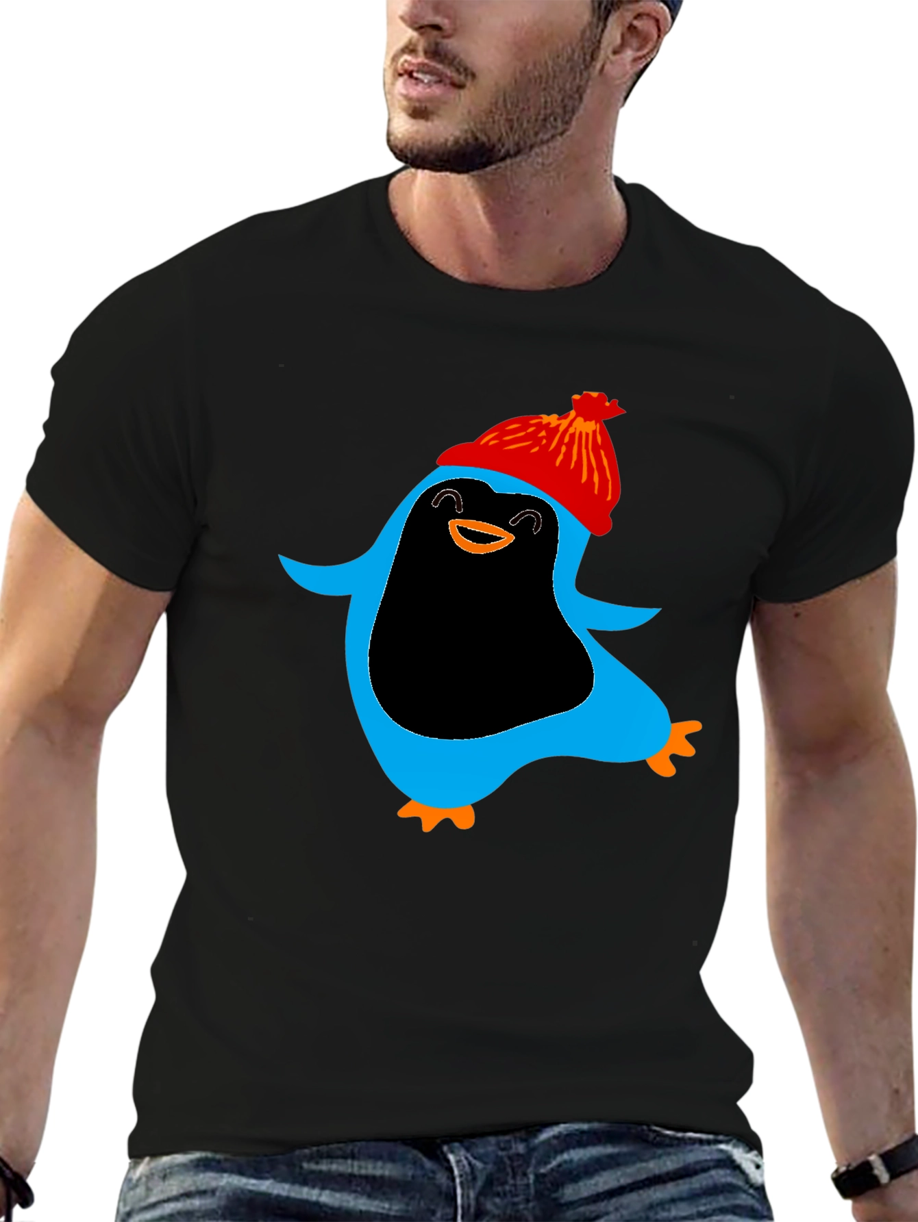 Penguin Graphic Black T-Shirt