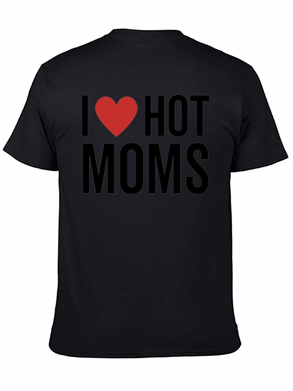 I Heart Hot Moms Black Graphic Tee