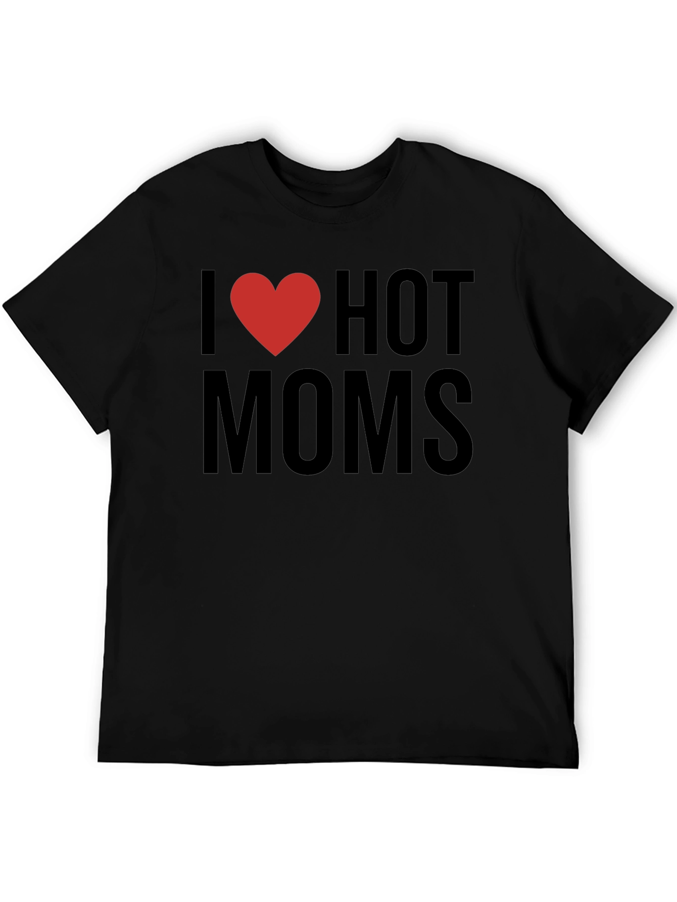 I Heart Hot Moms Black Graphic Tee