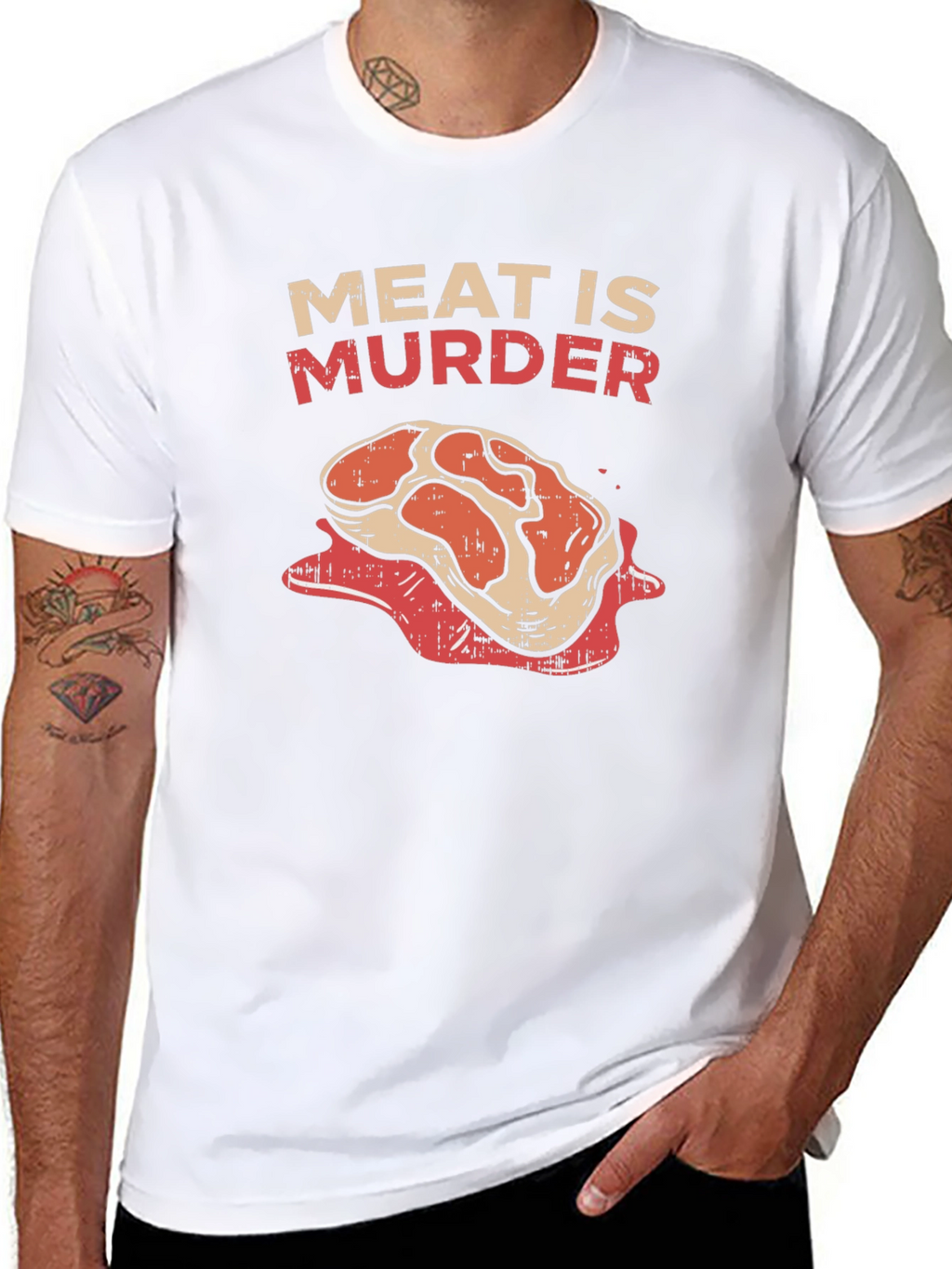 Meat is Murder Graphic T-Shirt - Vegan Statement Tee