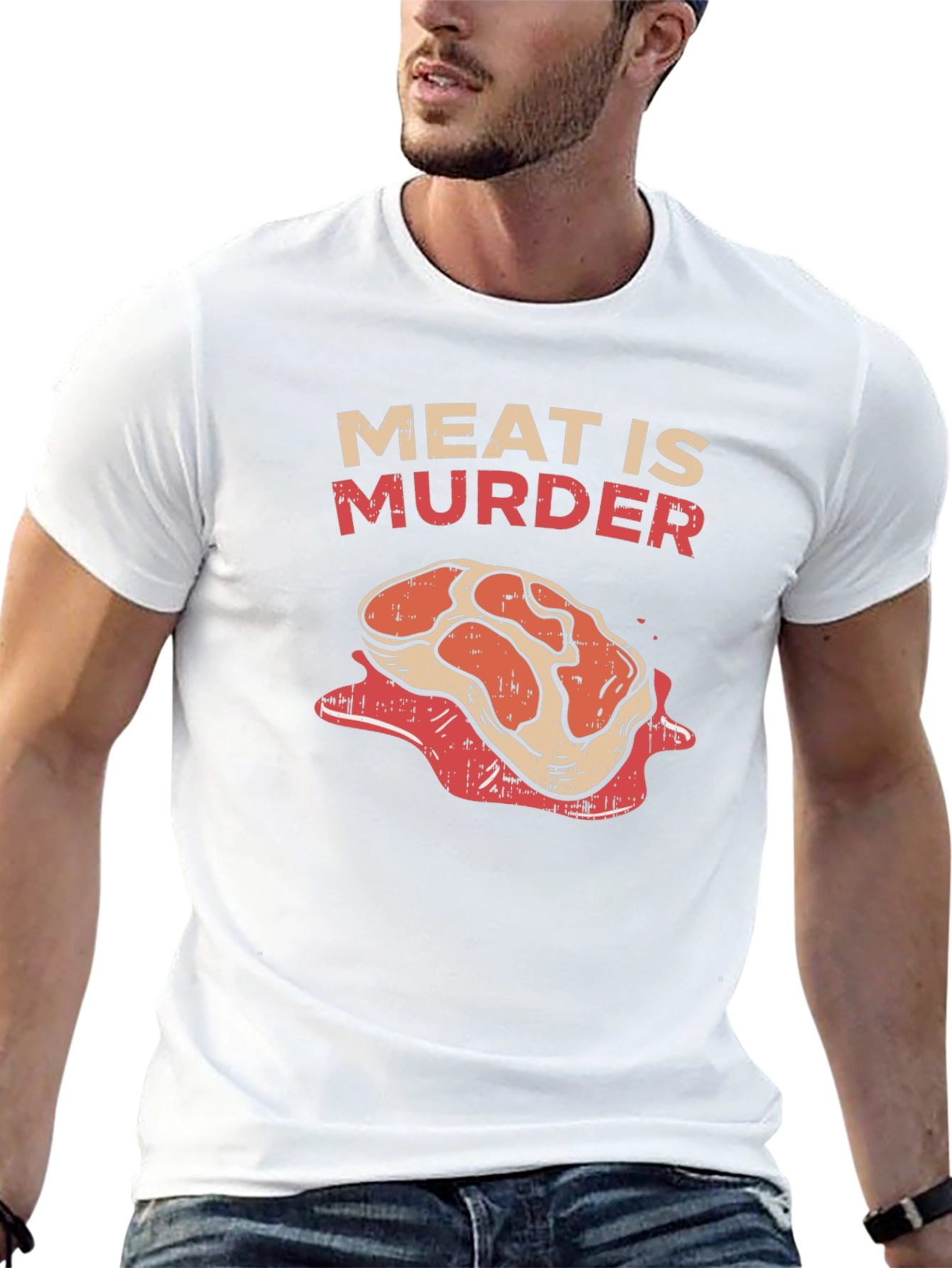 Meat is Murder Graphic T-Shirt - Vegan Statement Tee