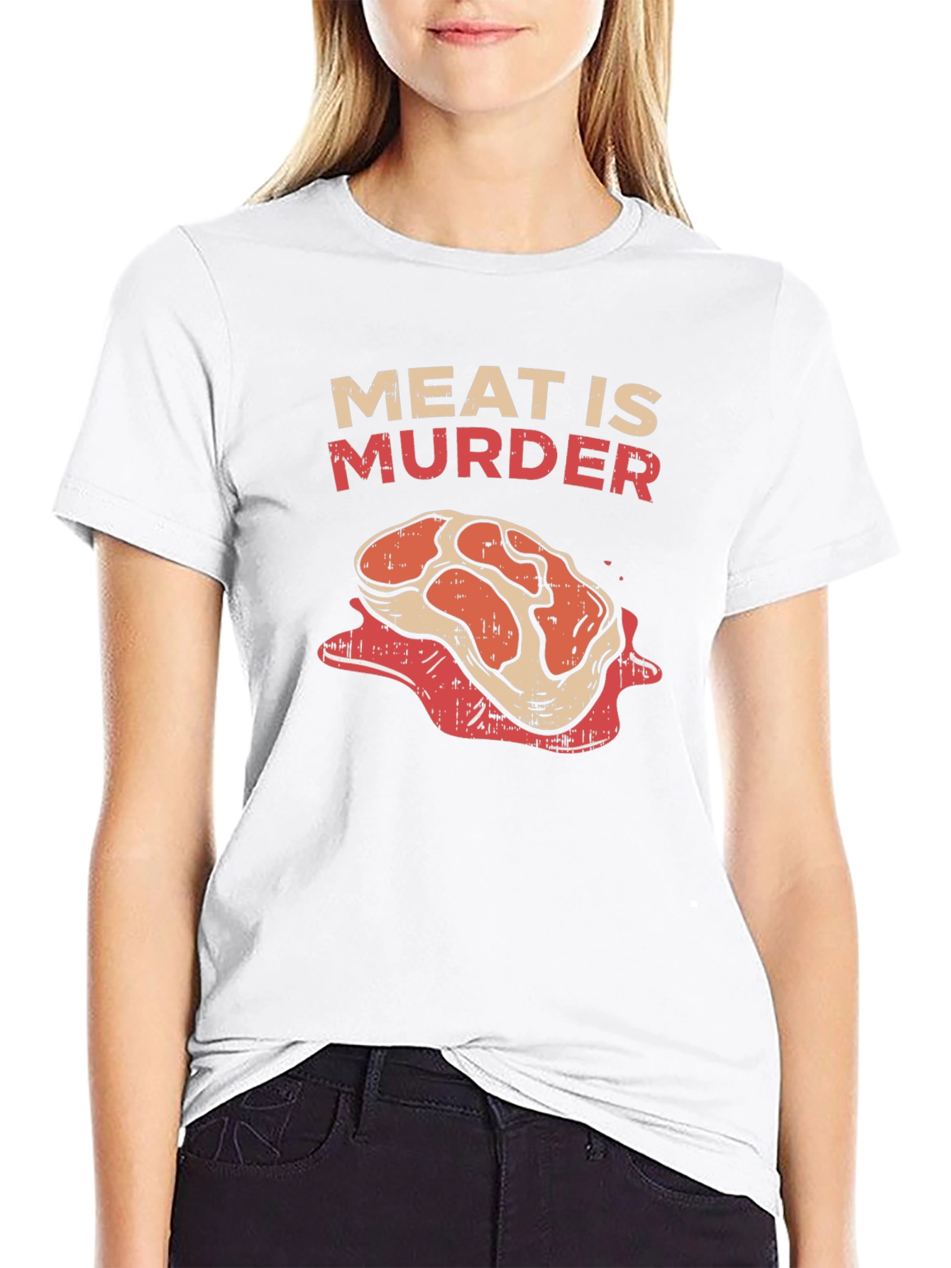 Meat is Murder Graphic T-Shirt - Vegan Statement Tee