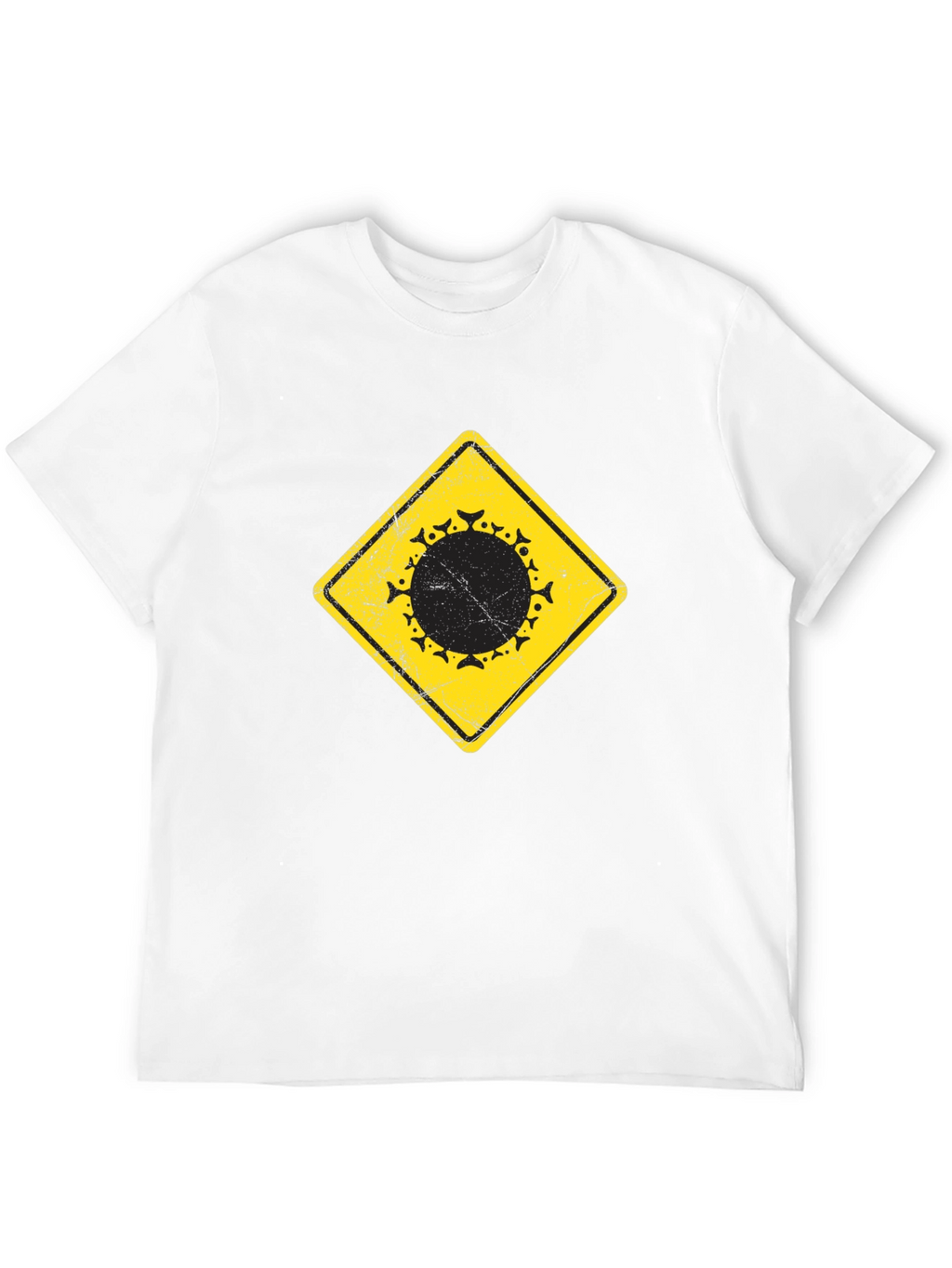 Warning Sign Circle Graphic Black Tee