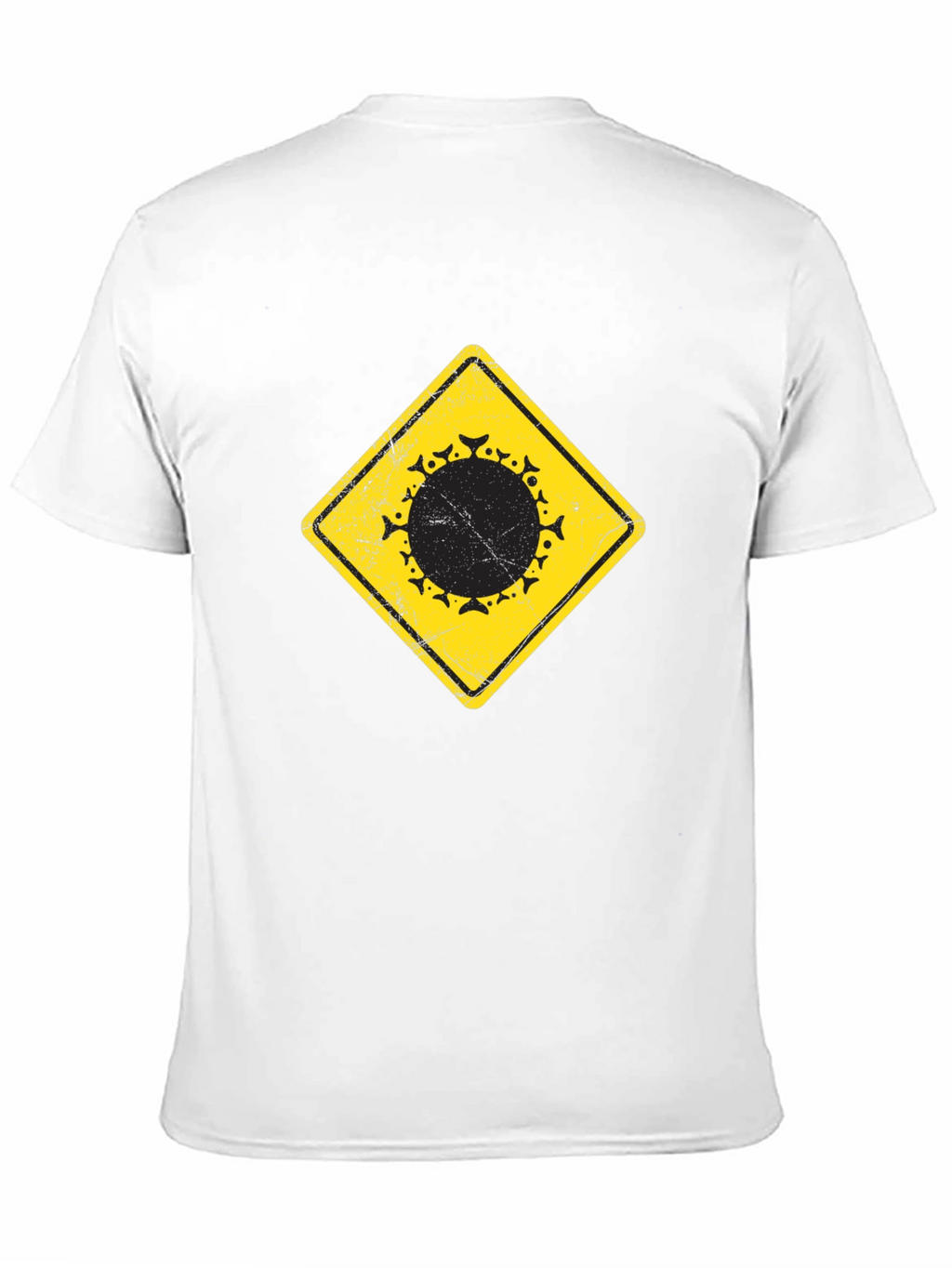 Warning Sign Circle Graphic Black Tee