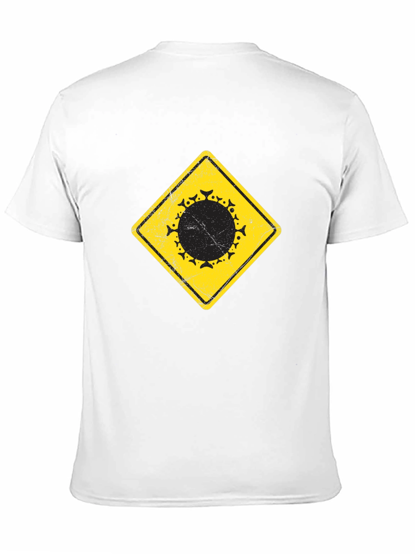 Warning Sign Circle Graphic Black Tee