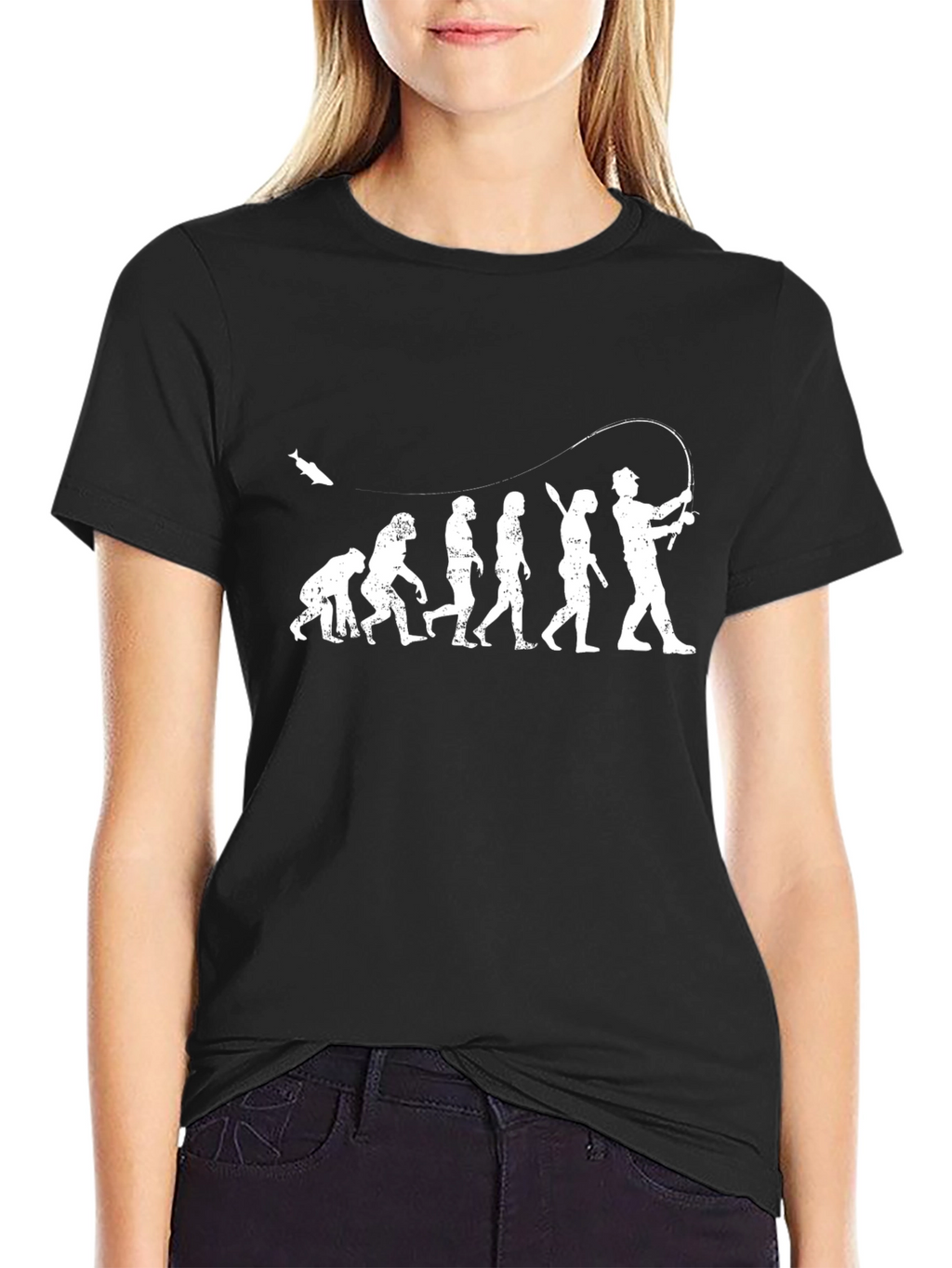Evolution of Fishing Graphic T-Shirt