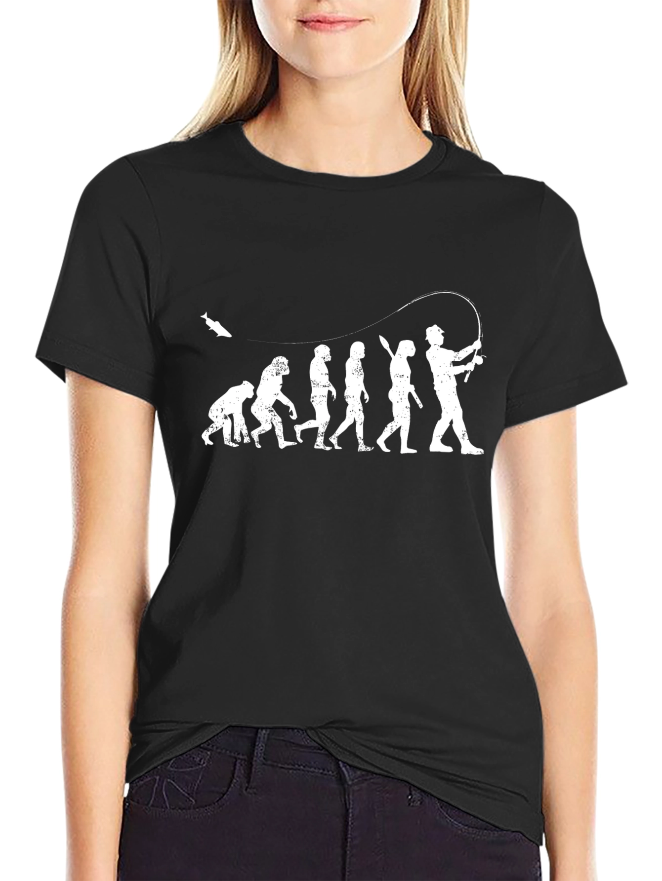 Evolution of Fishing Graphic T-Shirt