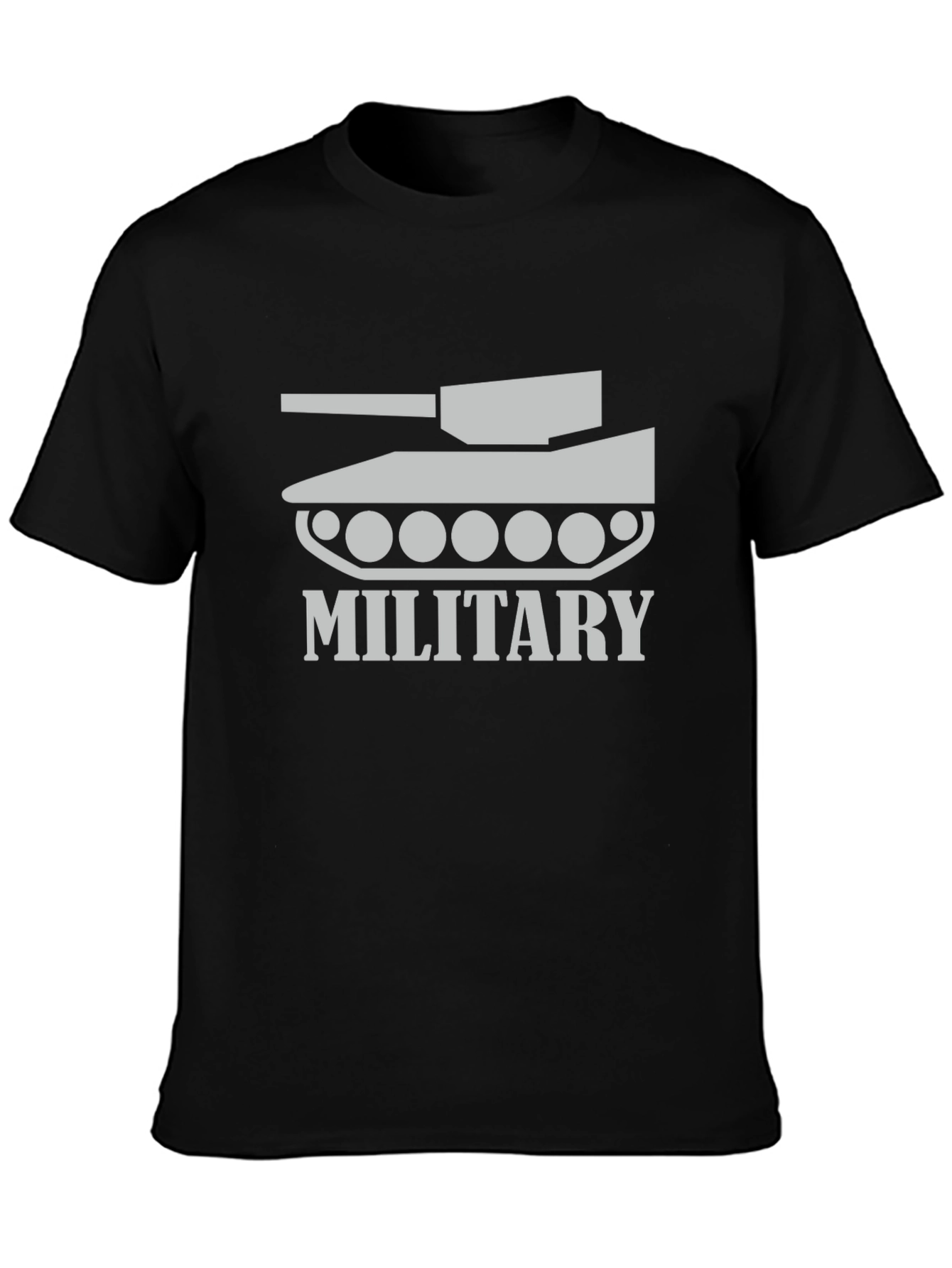 Military Tank Graphic Tee - Stylish Black T-Shirt