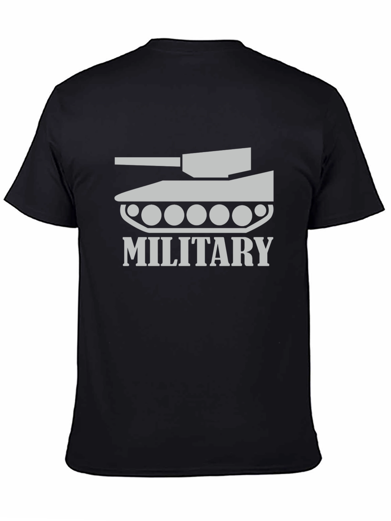 Military Tank Graphic Tee - Stylish Black T-Shirt