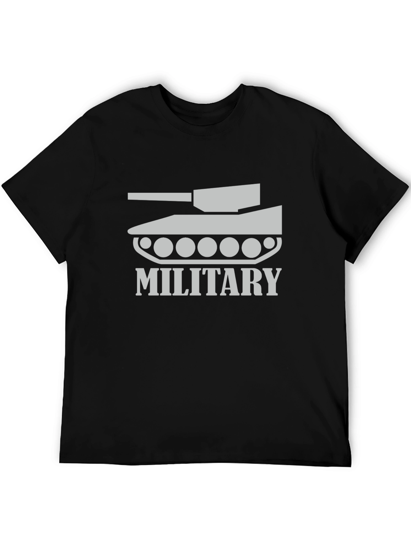 Military Tank Graphic Tee - Stylish Black T-Shirt